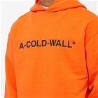 A-COLD-WALL* Men's Essential Logo Popover Hoody in Bright Orange