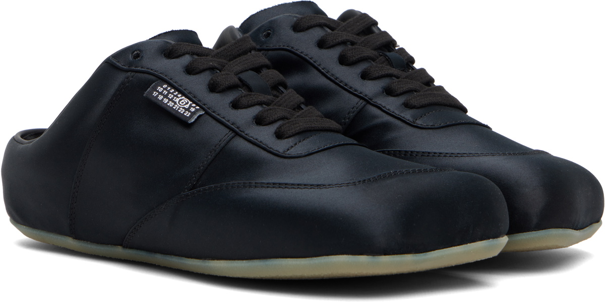 MM6 Maison Margiela Black Satin Factory Sneakers