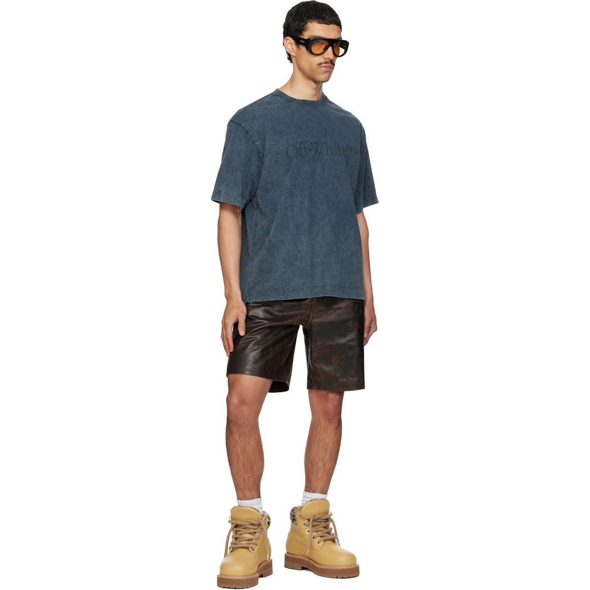 Off-White Navy Bookish Mar Skate T-shirt