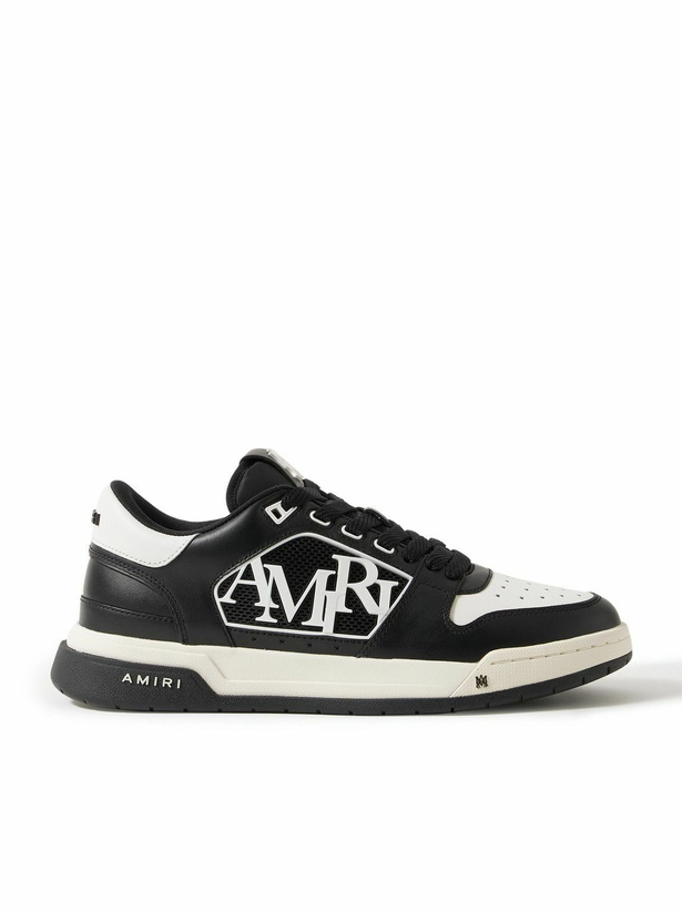 Photo: AMIRI - Classic Low Logo-Appliquéd Rubber-Trimmed Leather Sneakers - Black