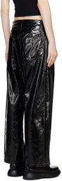 Song for the Mute Black Straight-Fit Faux-Leather Trousers