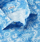 Kiton - Printed Linen Shirt - Blue