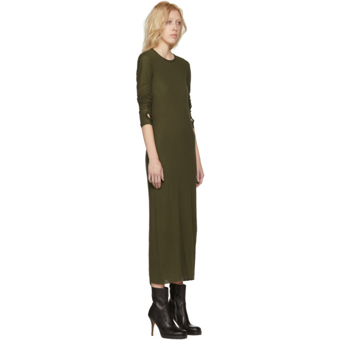 Boris Bidjan Saberi Green Long Sleeve T-Shirt Dress