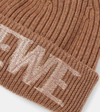 Loewe Logo ribbed-knit wool-blend beanie