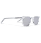 Saint Laurent - Square-Frame Acetate Mirrored Sunglasses - Men - Clear