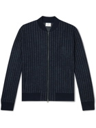 Kingsman - Striped Brushed Wool-Jersey Jacket - Blue