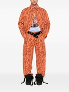 ERL Orange Fire-Print Shirt Jacket