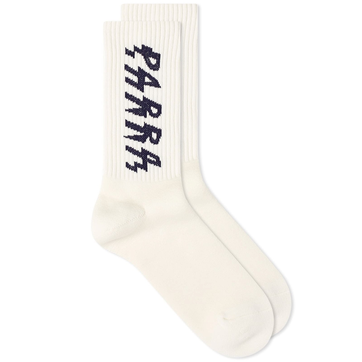 Photo: By Parra Men's Spiked Logo Crew Socks in White
