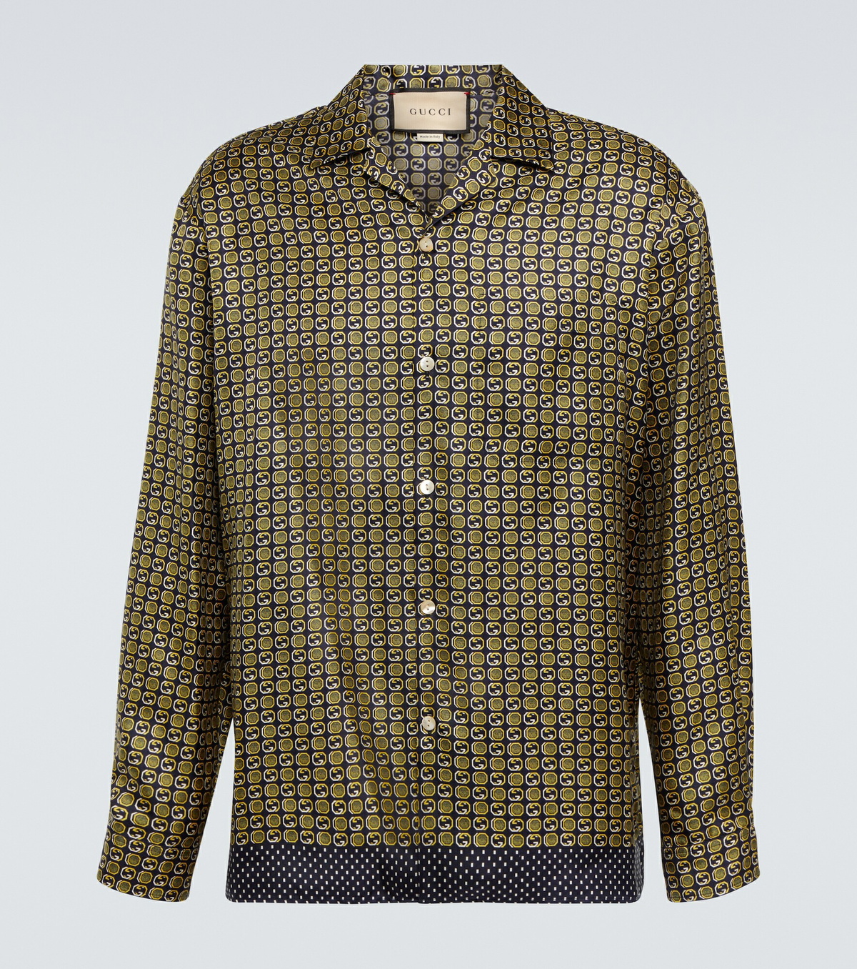 Gucci - Geometric Interlocking G print silk shirt Gucci