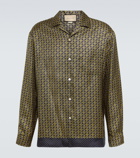 Gucci - Geometric Interlocking G print silk shirt