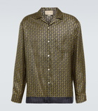 Gucci - Geometric Interlocking G print silk shirt