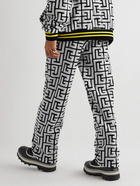 Balmain - Straight-Leg Logo-Jacquard Wool-Blend Drawstring Trousers - Black