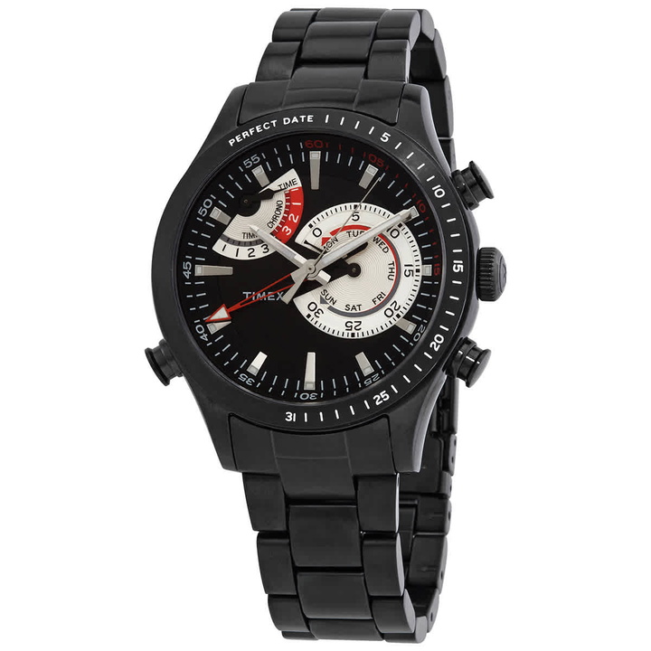 Photo: Timex Intelligent Quartz Chrono Timer Black Dial Mens Watch TW2P72800