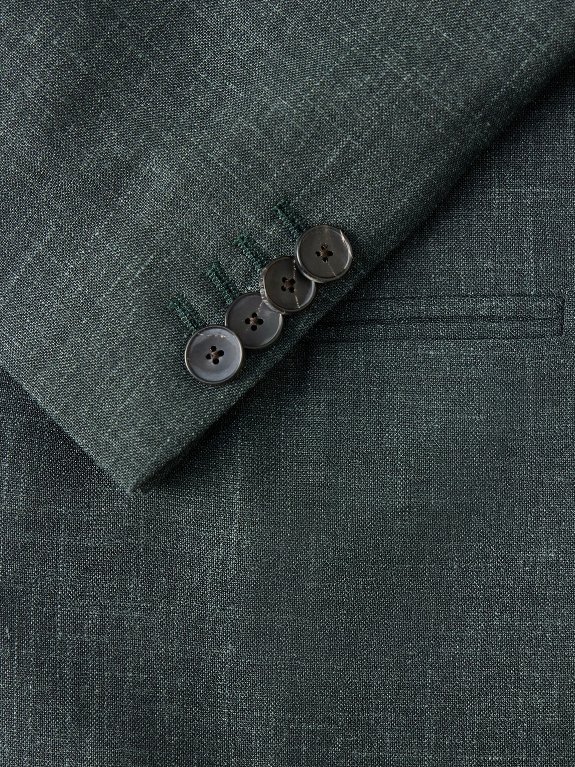 Mr P. - Double-Breasted Woven Wool, Silk and Linen-Blend Blazer - Green