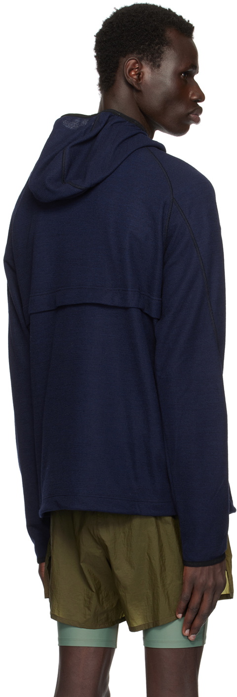 District Vision Navy Hooded Running Midlayer Zip Hoodie