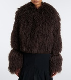 De La Vali Vespera suede-trimmed shearling jacket
