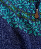 Brooks Brothers Men's Merino Fair Isle Zip Cardigan Sweater | Blue