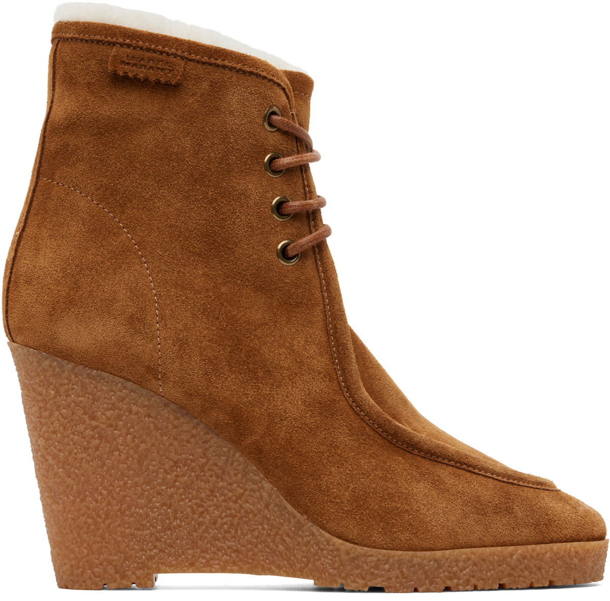 Isabel Marant Tan Cylia Shearling Wedge Boots