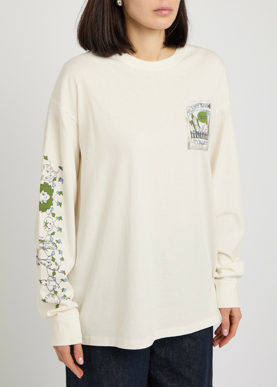 Damson Madder Plant Patch Pals Printed Cotton top Ecru