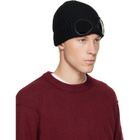 C.P. Company Black Extrafine Merino Wool Goggle Beanie