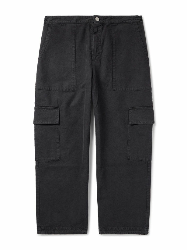 Photo: A Kind Of Guise - Tarun Tapered Cotton-Canvas Cargo Trousers - Black