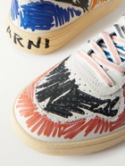 Marni - Veja V15 Printed Leather High-Top Sneakers - Blue