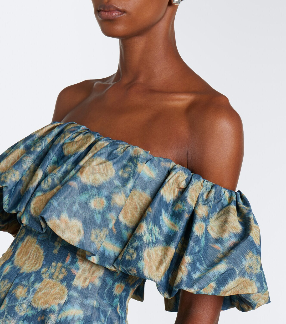 Markarian Freesia floral off-shoulder bustier dress