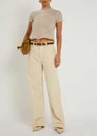 Haikure Cropped Alpaca-blend T-shirt Beige