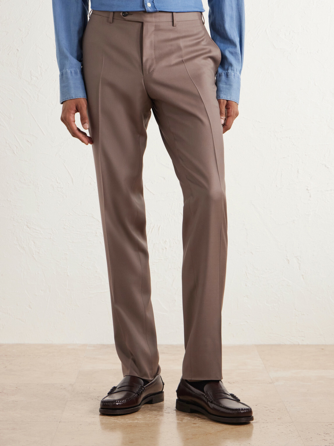 Canali - Slim-Fit Wool-Twill Suit Trousers - Brown