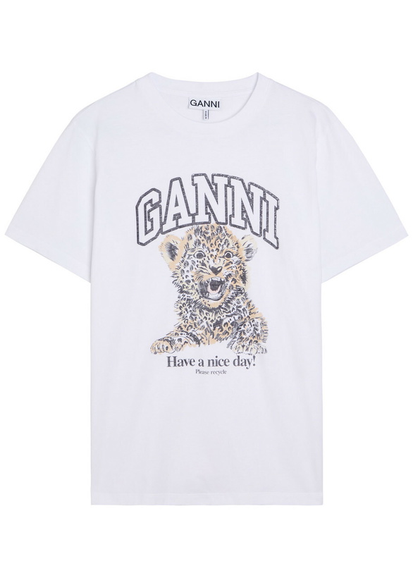 Photo: Ganni Printed Cotton T-shirt Leopard