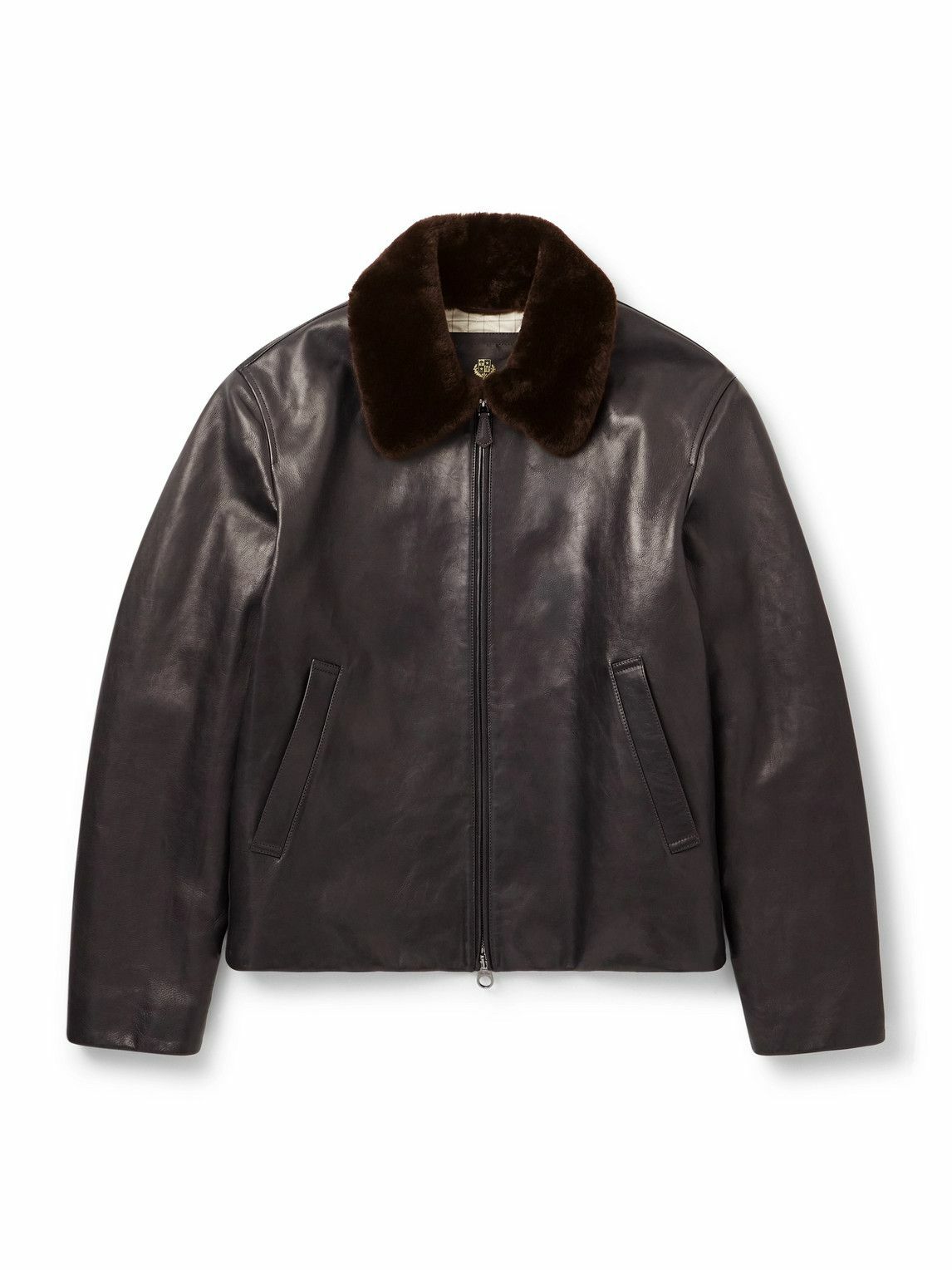 Loro Piana - Baydan Shearling-Trimmed Aviator Jacket - Brown