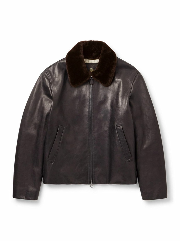 Photo: Loro Piana - Baydan Shearling-Trimmed Aviator Jacket - Brown
