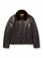 Loro Piana - Baydan Shearling-Trimmed Aviator Jacket - Brown