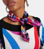 Pucci Cigni-printed Small silk twill scarf