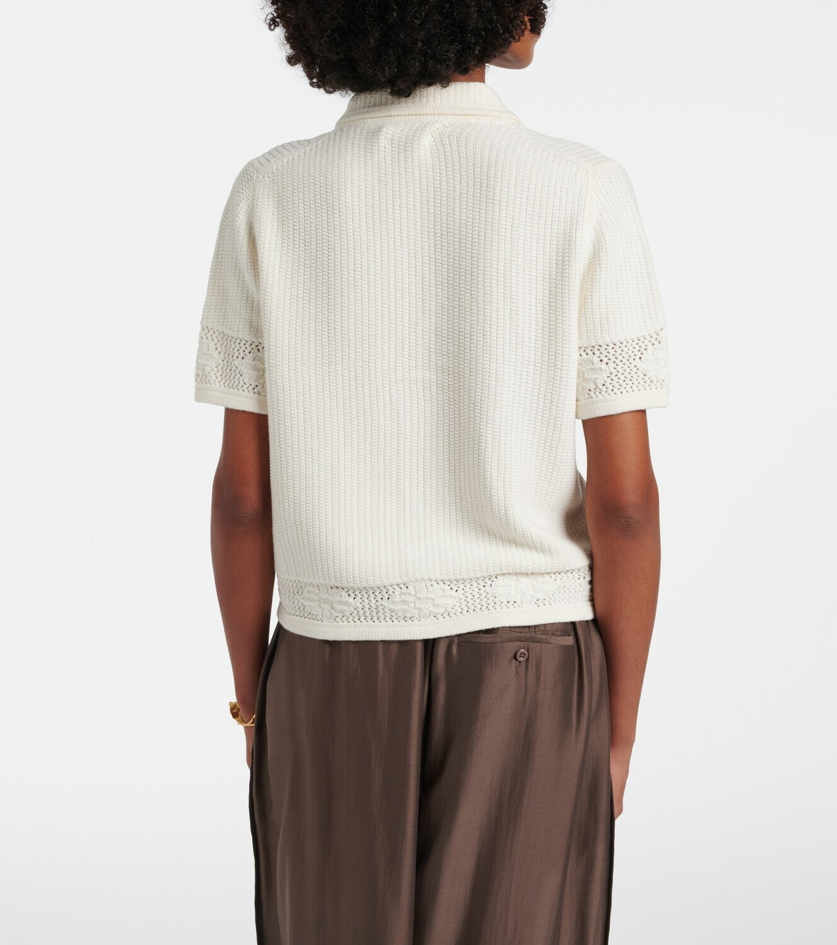 Velvet Rosemond open-knit cotton and cashmere top