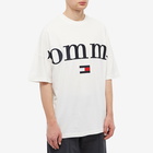 Tommy Jeans Men's Split Hem Graphic Logo T-Shirt in Ancient White