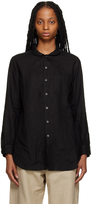 Photo: Engineered Garments Black Rounded Collar Shirt