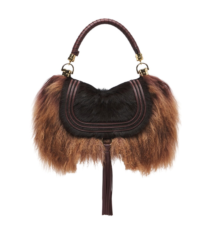 Photo: Chloé Marcie Foulard Small shearling shoulder bag