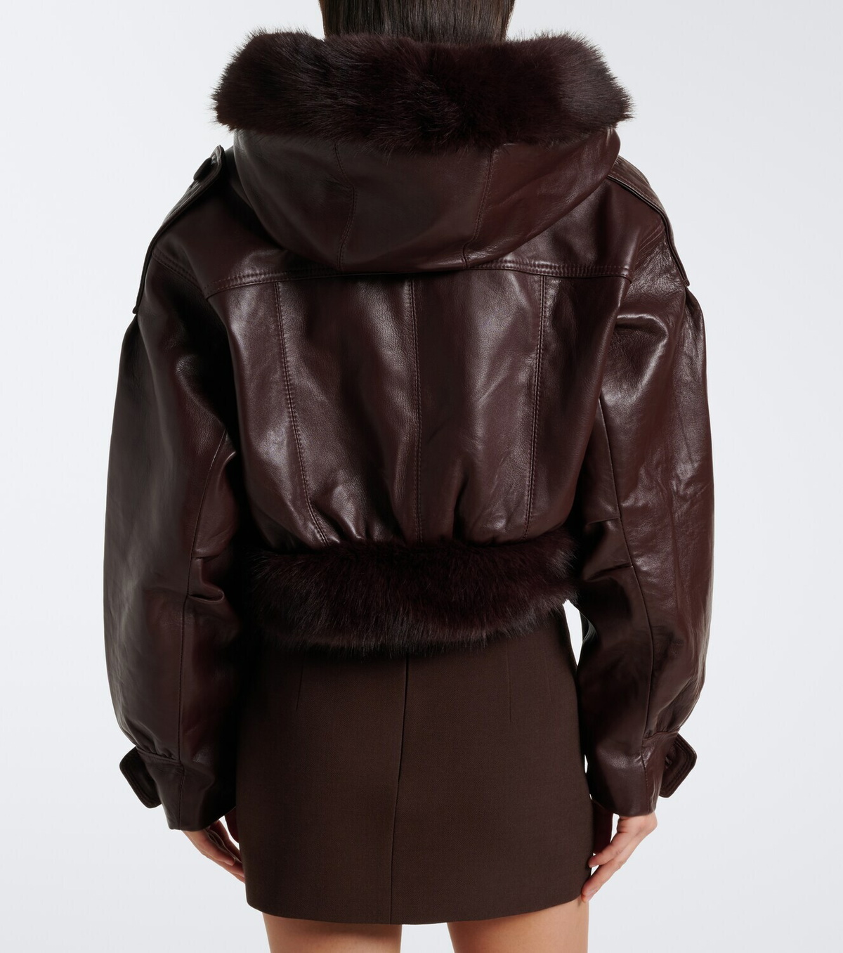 Retrofête Jia cropped leather jacket