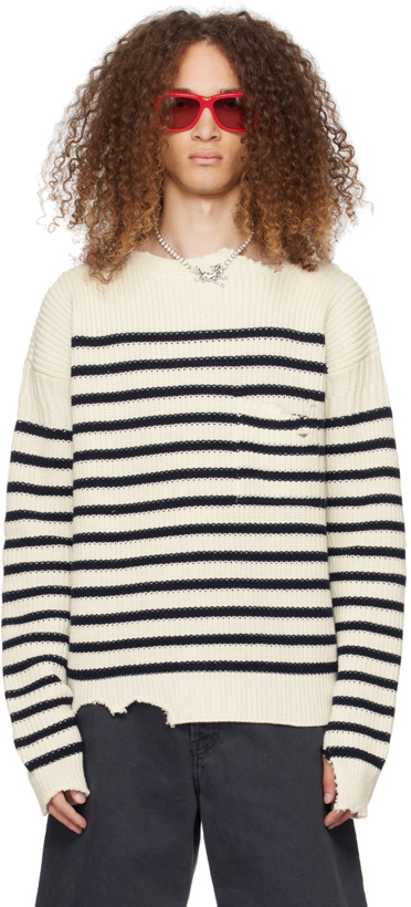 Photo: Marni Off-White Striped Sweater