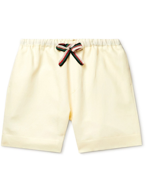 Photo: Wales Bonner - Mali Straight-Leg Cotton and Linen-Blend Twill Shorts - Yellow