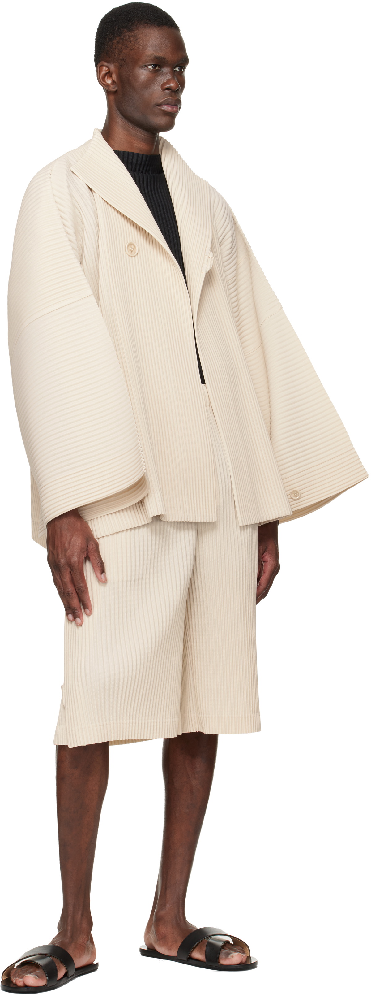 HOMME PLISSÉ ISSEY MIYAKE Beige Wear Or Wrap Jacket