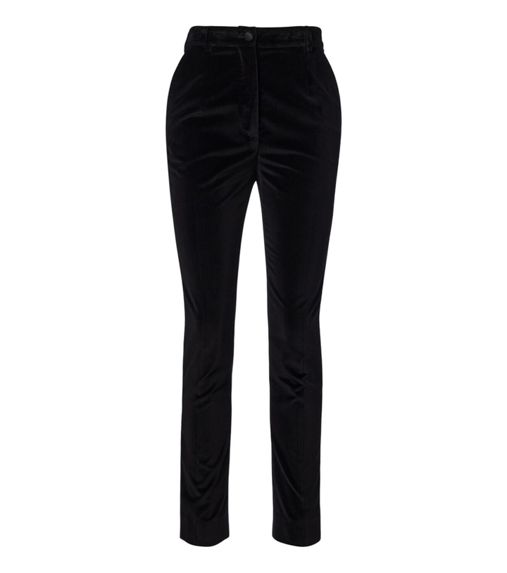 Photo: Dolce&Gabbana Cotton and silk-blend velvet slim pants