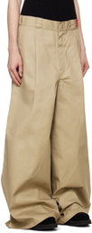 FUMITO GANRYU Beige Dickies Edition Reverse Baggy Trousers