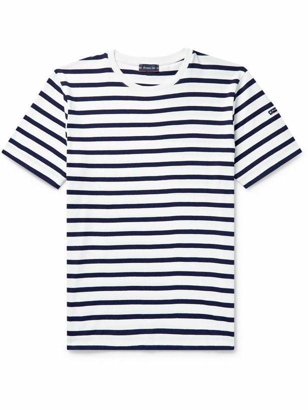 Photo: Armor Lux - Slim-Fit Striped Cotton-Jersey T-Shirt - Blue