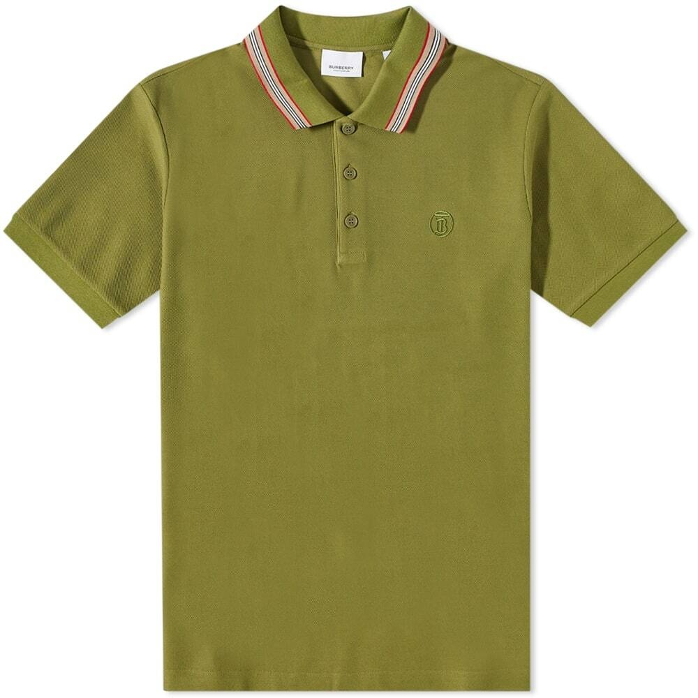 Burberry Men's Pierson Polo Shirt in Spruce Green Burberry