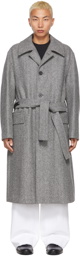 Solid Homme Grey Oversized Herringbone Jacket