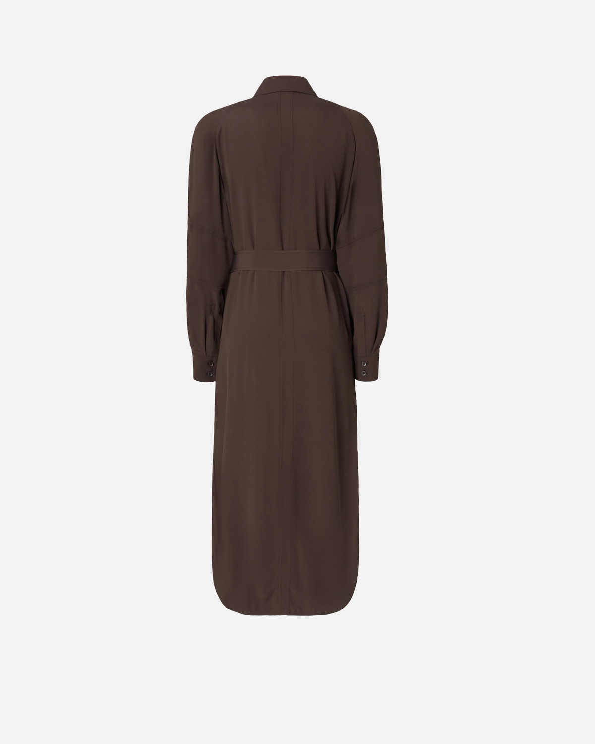 Pinko Silk Blend Midi Shirt Dress Brown Africa Earth