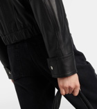 Vince Cropped leather bomber jacket
