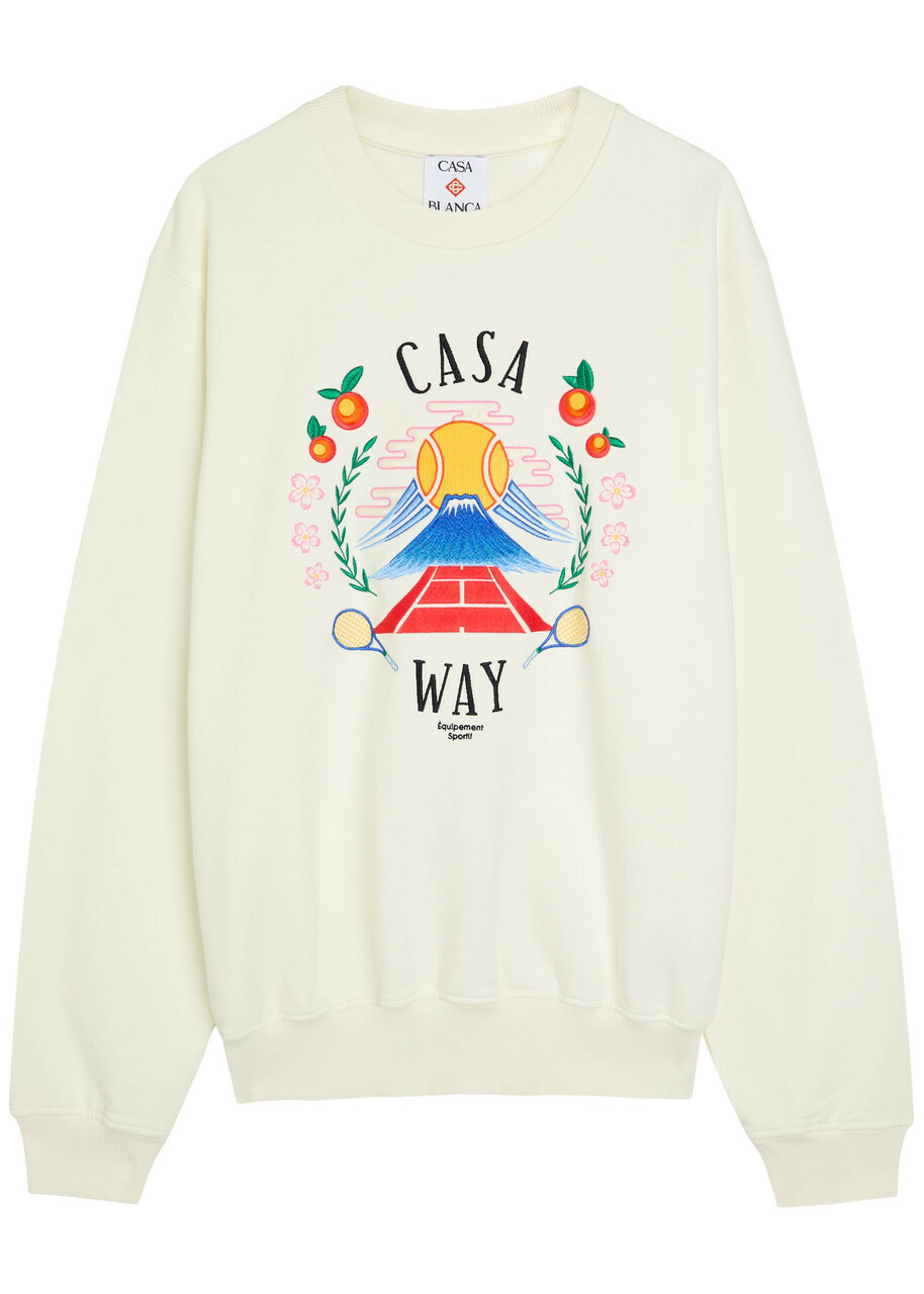 Casablanca Casaway Mountain Embroidered Cotton Sweatshirt